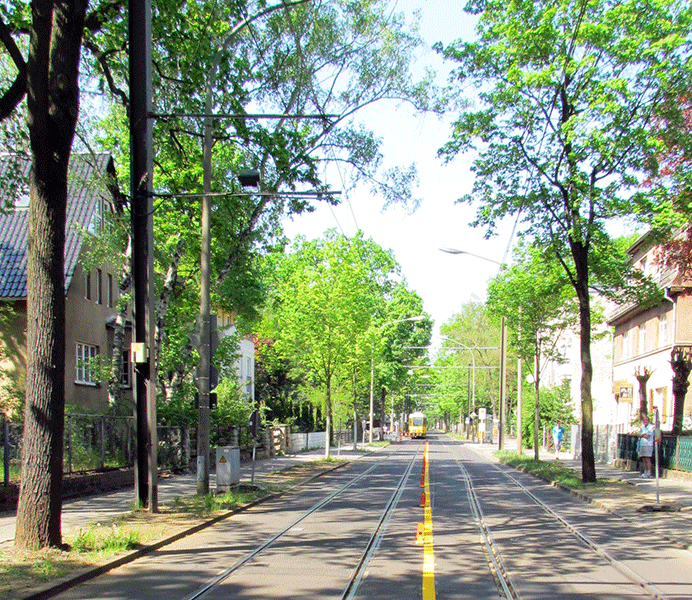 Straßenführung Radweg