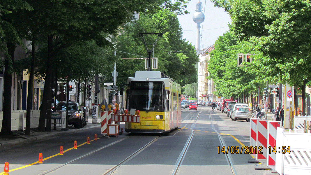 Verkehrsleitung Baustelle im Straßenbahnbereich